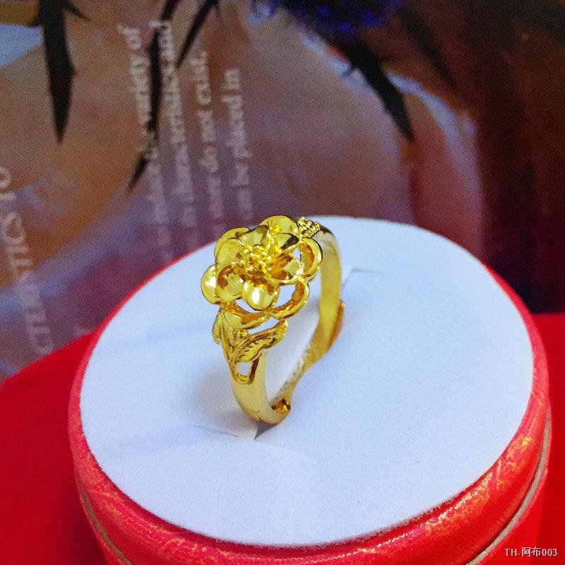 ❥ราคาถูก❥แหวนทองครึ่งสลึง แหวนทองทรายเวียดนามหญิงคลาสสิกแหวนชุบทองเปิดปรับบุคลิกภาพแฟชั่นแหวนจะไม่จางหายเป็นเวลานานjewel