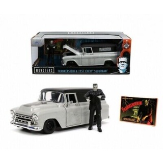 โมเดลรถยนต์ โมเดลรถเหล็ก สินค้ามาใหม่!! Universal Monsters Frankenstein &amp; Chevy Suburban พร้อมส่งจาก กทม.