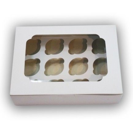 กล่องคัพเค้ก 12 หลุม ขนาด 24.5x33x8.5 ซม. (10 ใบ) INH109