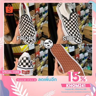 [ลด15%ใช้KHOM241] รองเท้าผ้าใบ Vans Slip On ตาราง ขนาดไซส์ 37-45