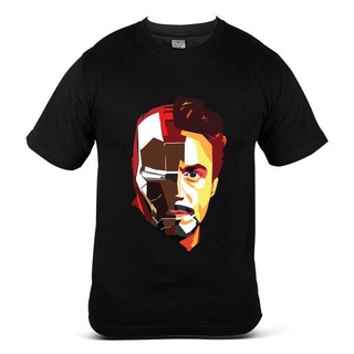 Nf2gd256ew เสื้อยืดคอกลม ผ้าฝ้าย พิมพ์ลาย Iron Tony Stark 2 Superheros สีดํา สําหรับผู้ชาย RYN126DGE1645