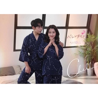 ชุดนอนญี่ปุ่น ชุดนอนยูกาตะขายาว ชุดนอนYukata ชุดนอนคู่ ชุดนอนกิมโมโน