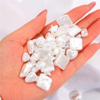 5-50 ชิ้นรูปร่างไม่สม่ําเสมอ ABS ไข่มุกเลียนแบบหัวใจใบ Spacer ลูกปัดแบบหลวมสําหรับเครื่องประดับทํา DIY สร้อยคอต่างหูอุปกรณ์เสริม
