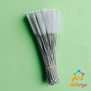 Ahlanya แปรงล้างหลอดดูด จุกนม ขนไนล่อน ไม่ทำให้เป็นรอย Stainless steel soft straw straw brush