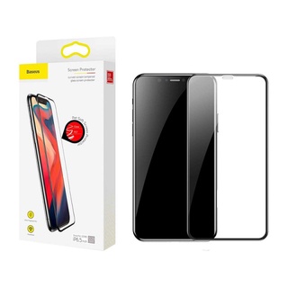 ฟิล์มกระจกIPhone xs Max Baseus ฟิล์มกระจกใสขอบโค้งสีดำ Pet Soft Screen Protector ขอบแบบพลาสติกไม่แตกง่าย ทัชลื่น