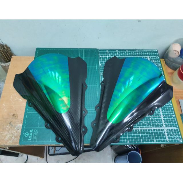 ชิวหน้าแต่งปรอทเคฟล่า  YZF R15 ตัวเก่า