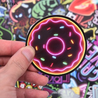 Fstyzx 50Pcs Graffiti Waterproof Sticker Decal Luggage Laptop Neon Lights DIY Stickers
 FY