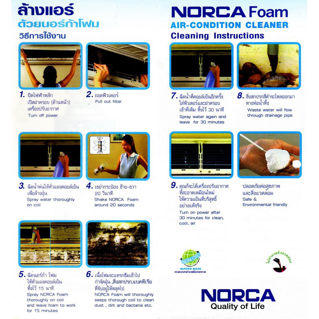 โฟมล้างแอร์ นอร์ก้าโฟม น้ำยาล้างแอร์ NORCA FOAM ขนาด 500 มล. 1 - รูปที่ 4