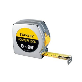 STANLEY (สแตนเล่ย์ ) ตลับเมตร Power Lock 8M/26FT X3/4"(ZINC CASE) STAMP