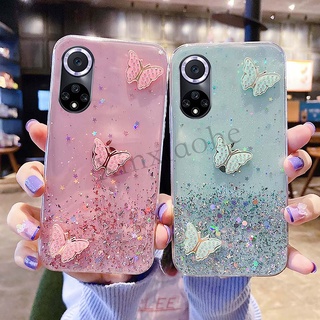 เคส Huawei Nova 9 9Pro butterfly Soft Transparent Bling Glitter Huawei Nova9 Pro cover 2021