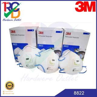 3m 8822 หน้ากากสำหรับงานบัดกรี หลอมโลหะ พร้อมวาล์วระบายอากาศ 3M 8822 P2