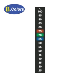 เทอร์โมมิเตอร์ ชนิดแผ่น 16 LEVEL 25°C - 100°C, แผ่นสติกเกอร์วัดอุณหภูมิ Import UK (หน่วยเป็น ชิ้น)