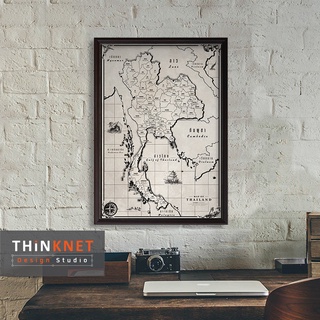 กรอบแผนที่ประเทศไทยวินเทจ: มาร์โค โปโล Vintage Thailand Map: Marco Polo