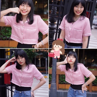 My.styleclothing | ครอปผ้าทวีต กระดุมหน้า💘