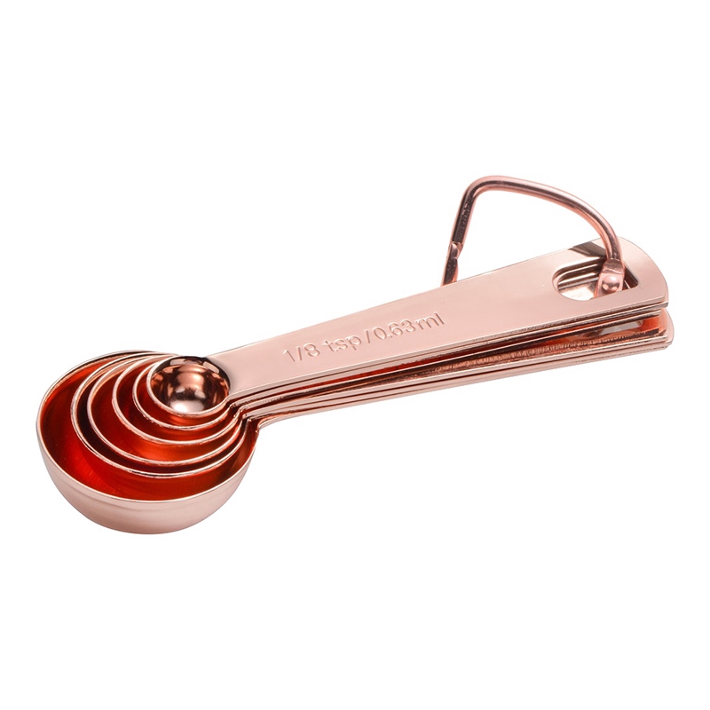 Ready All stainless steel measuring spoon rose gold 6 piece set with ...