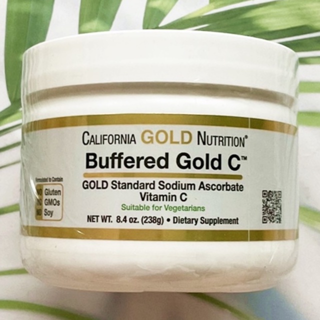 วิตามินซีผง สูตรบัฟเฟอร์ Buffered Gold C Vitamin C Powder Sodium Ascorbate 238g (CGN®)