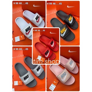 [พร้อมกล่องNike] 💜รองเท้าแตะnike 🎀รองเท้าแตะผู้ชาย รองเท้าแตะแบบสวม พื้นนิ่มใส่สบาย