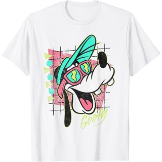 เสื้อยืดผ้าฝ้ายพรีเมี่ยม เสื้อยืด พิมพ์ลายกราฟฟิค Disney Goofy