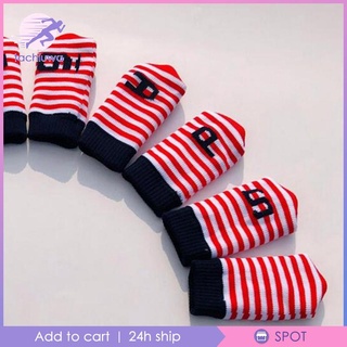 10Pieces Golf Club Head Cover Iron Putter Headcover Protect Sock Red