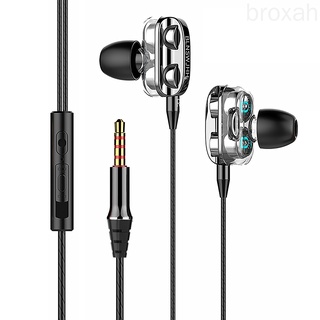 Wire In-ear Headphone with Microphone Extra Bass Noise Isolation Headset for Mobile Phone broxah