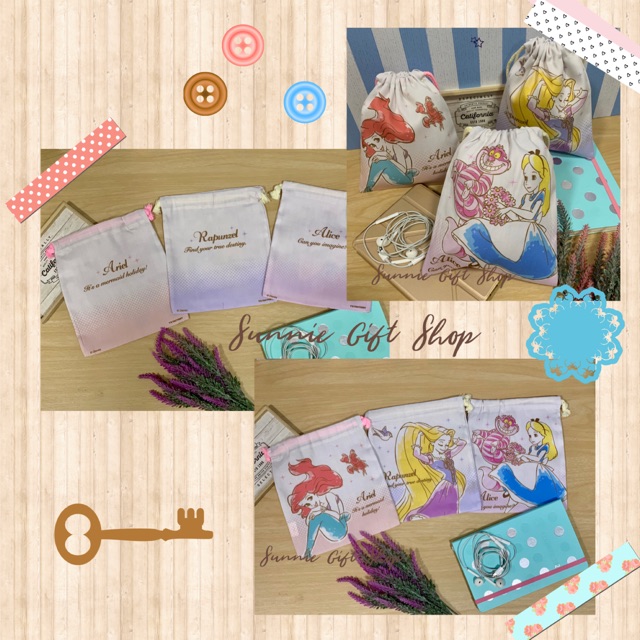 พร้อมส่ง ถุงผ้าหูรูดลายการ์ตูน Kitty Sanrio