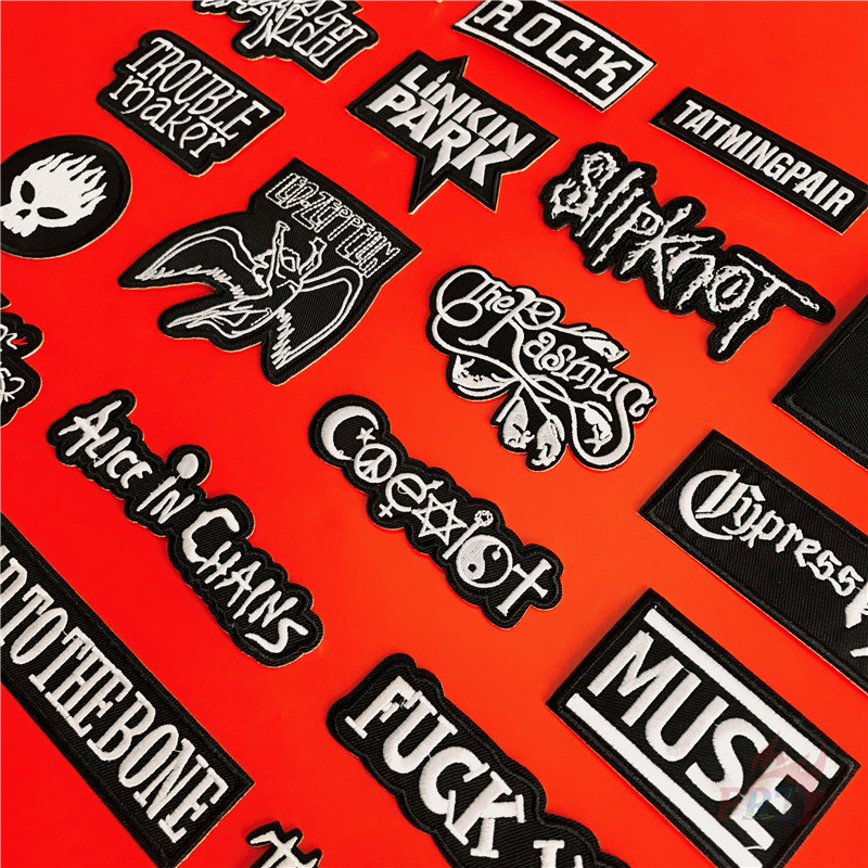 แผ่นแพทช์ Rock Band :  Nu - Metal / Thrash / Punk Pop - Series 03 สีดำและสีขาว สําหรับเย็บปักตกแต่งเสื้อผ้า 1 ชิ้น - รูปที่ 7