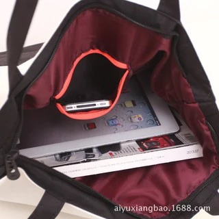 กระเป๋าผ้า TOTE สไตล์ญี่ปุ่นกระเป๋าผ้านิ่ม.เนื้อผ้าดี.ใส่ของได้เยอะมีซิปด้วย.
