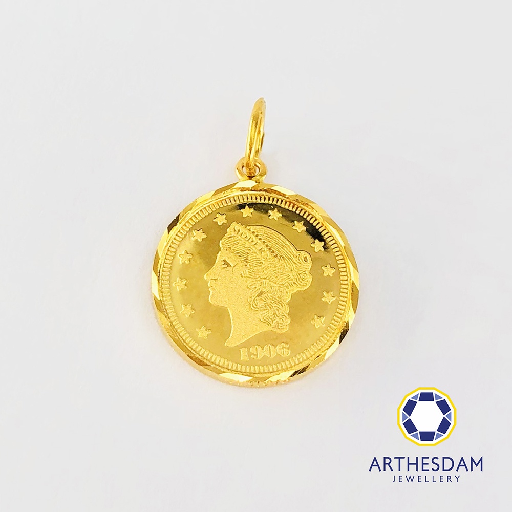 Arthesdam Jewellery 916 Gold Noble Queen Coin Pendant [จี้]