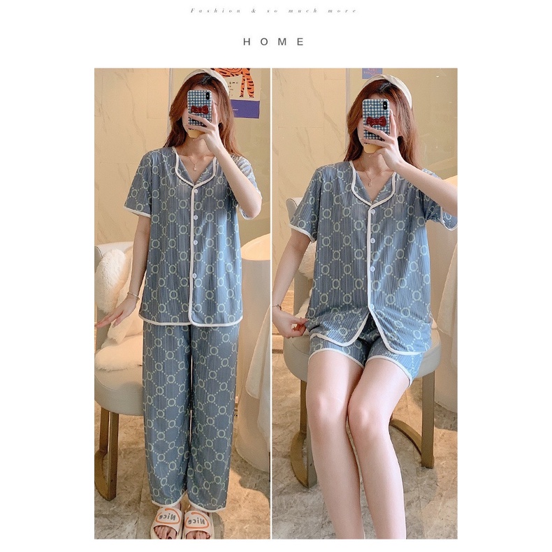 Sleeptime มาใหม่ มี8ลาย ชุดนอนผ้ารองผ้ายืด ชุดนอนแขนยาวขายาว ชุดนอน ...