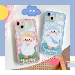 เคสโทรศัพท์มือถือแบบนิ่ม ใส ลายการ์ตูนเป็ดนําโชคน่ารัก สําหรับ Samsung Galaxy M52 A03 A53 A73 A33 A22 5G A13 A32 A22 4G A03 Core A02 M02 A02S A03S A52 A52S A72 A51 A71 A12 M12 A11 M