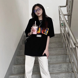 Suxi เสื้อยืดคอกลม แขนสั้น พิมพ์ลายตัวอักษร ทรงหลวม เข้ากับทุกการแต่งกาย แบบเรียบง่าย เหมาะกับฤดูร้อน สําหรับผู้หญิง