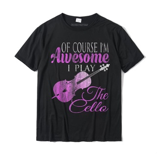 เสื้อยืดลําลอง ผ้าฝ้าย 100% แขนสั้น คอกลม พิมพ์ลาย I M Awesome I Play The Cello Family Group ทรงหลวม แฟชั่นสําหรับผู้ชา