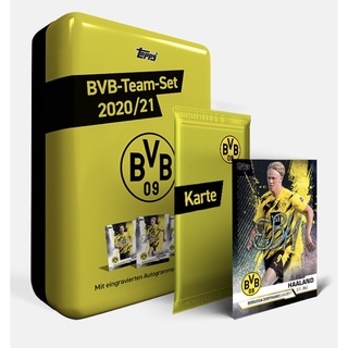 ⚽️Topps⚽️💥-Borussia Dortmund Team Set Mega Tin 2020/21💥 with Parallel Cards👍