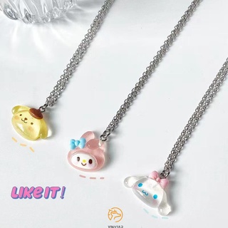 Sanrio สร้อยคอโซ่ จี้การ์ตูน Kuromi Melody เหมาะกับคู่รัก สําหรับนักเรียนหญิง