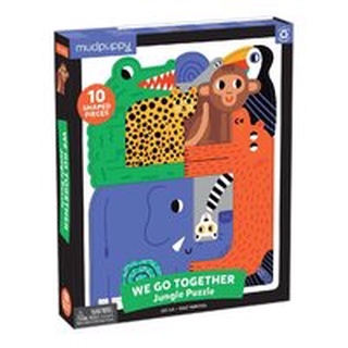 Mudpuppy - We Go Together : Jungle 10 pieces Shaped Puzzle จิ๊กซอว์รูปทรงสัตว์ต่างๆ สำหรับน้อง 3 ขวบ+ มีสินค้าพร้อมส่ง