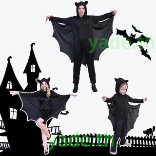 🌟ปาร์ตี้บ้า🌟ชุดฮาโลวีน แจ๊กเก็ตค้างคาวสีดำ เครื่องแต่งกายเทศกาลการแสดงบนเวที Halloween Costume Cosplay