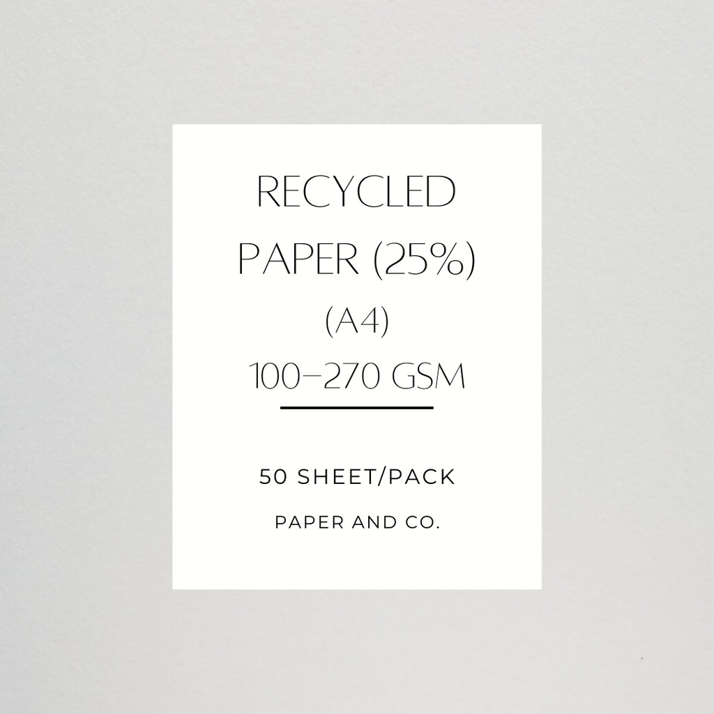 กระดาษ Recycled 25% (A4) (แพ็คละ 50 แผ่น) (100-270 แกรม)