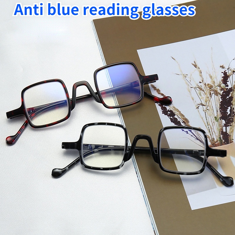 แว่นตาอ่านหนังสือ ทรงสี่เหลี่ยม เบาพิเศษ ป้องกันแสงสีฟ้า สวมใส่สบาย แฟชั่นสําหรับผู้ชาย และผู้หญิงแว่นสายตายาว ผช