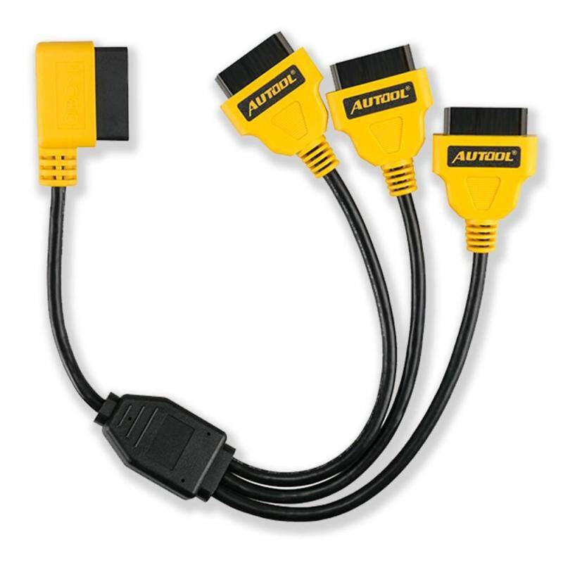 บางกอกสปอต AUTOOL Car OBD2 Splitter Cable Automobile 50cm OBD 2 II Male to Female Y Cables 1 ถึง3 Co