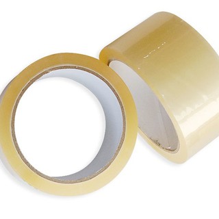 เทป OPP เทปกาวใส-น้ำตาล 2 นิ้ว 45 หลา เทปแปะกล่อง เทปพันลัง Packaging tape (1x1)