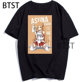 เสื้อยืด# T-shirt  เสื้อยืดแขนสั้นลําลอง พิมพ์ลายการ์ตูนอนิเมะ Sword Art Online สไตล์ฮาราจูกุ สําหรับผู้ชาย และผู้หญิง