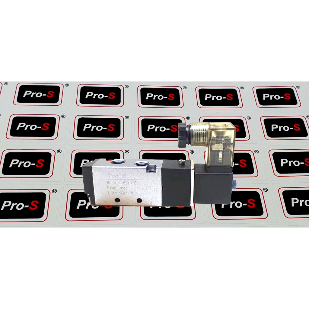 Pro-S 5/2 Way Solenoid valve คอยล์เดี่ยว 4V110-06 (1/8), คอยล์คู่ 4V120-06 (1/8) ส่วนประกอบนิวเมติกค
