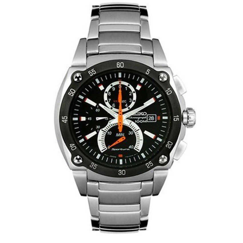 Seiko Sportura Retrograde นาฬิกาข้อมือผู้ชาย สีเงิน สายสแตนเลสรุ่นSPC001P1