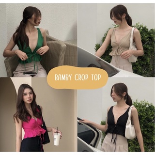 เสื้อครอปผูกหน้า”Bamby crop top”