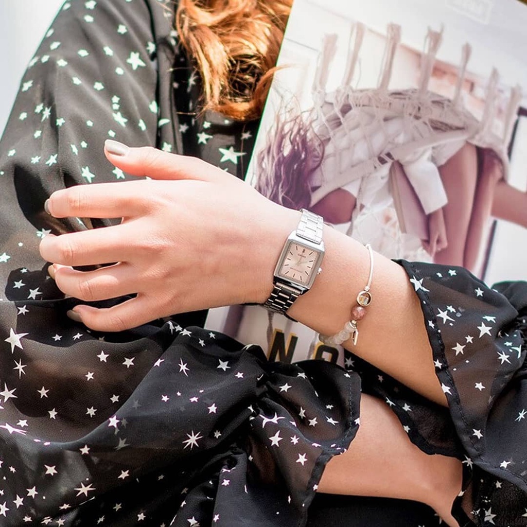 นาฬิกา Casio แท้ รุ่น LTP-V007D นาฬิกาข้อมือผู้หญิง สายแสตนเลส หน้าปัดเหลี่ยม - ของแท้ รับประกันสินค้า 1 ปีเต็ม