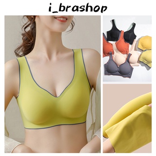 i_brashop ชุดชั้นในสตรียางพารา บราไร้โครง ไร้ขอบ ไร้รอยต่อ แบบสวม เสื้อในยางพารา เสริมฟองน้ำ เกรดผ้าพรีเมี่ยม   BAB176