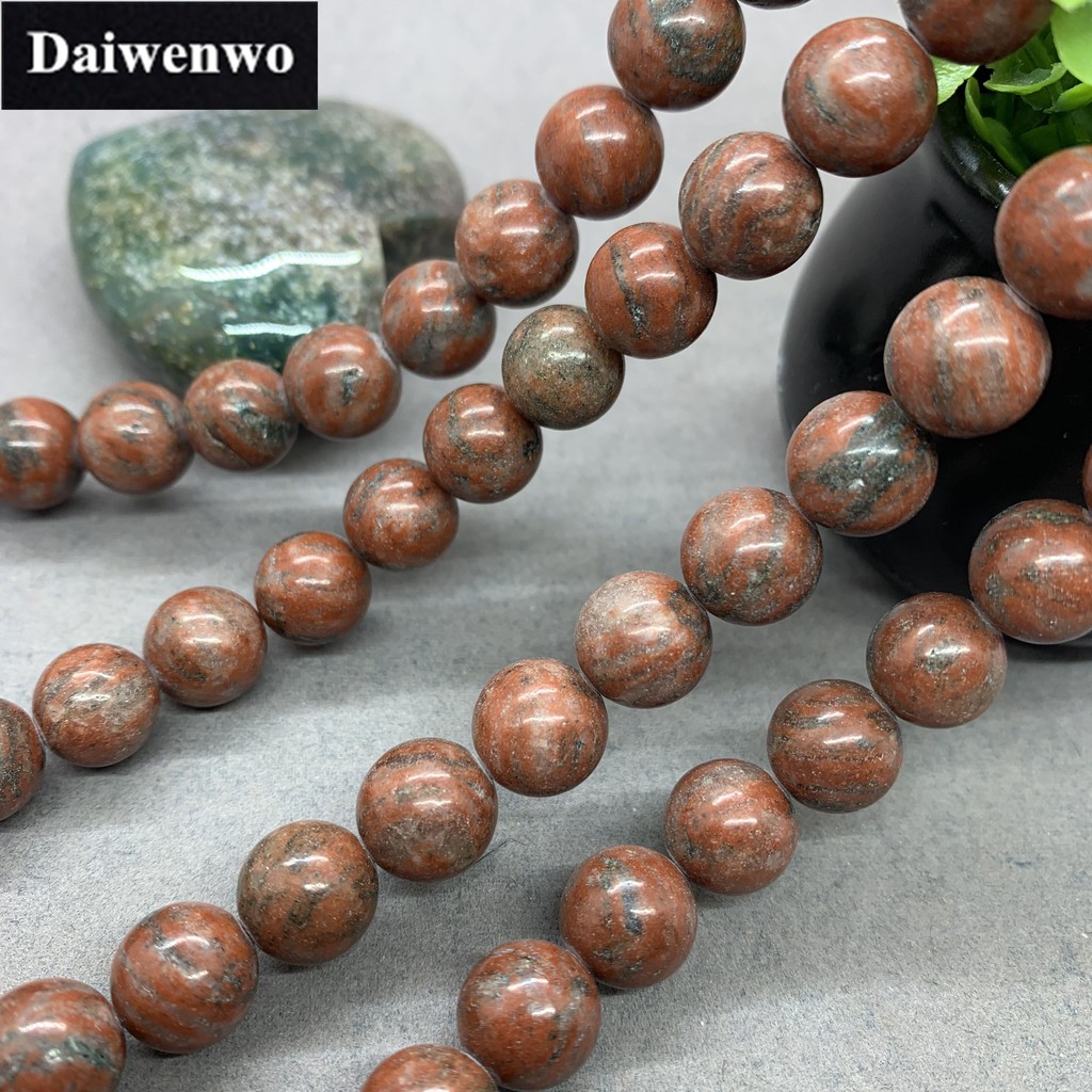 Spicy Jasper Bead สไปซี่แจสเปอร์ลูกปัดหินรอบ 4-12 มิลลิเมตรพลอยหลวม Spacer DIY เครื่องประดับขายส่ง