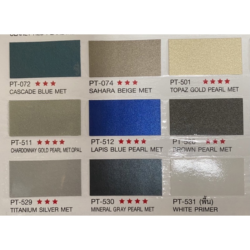 สีเบอร์พ่นรถยนต์อย่างดี เป็นสี 2K MEIJI ISUZU PT-072***,PT-047***,PT-501****,PT-511****,PT-512****,P