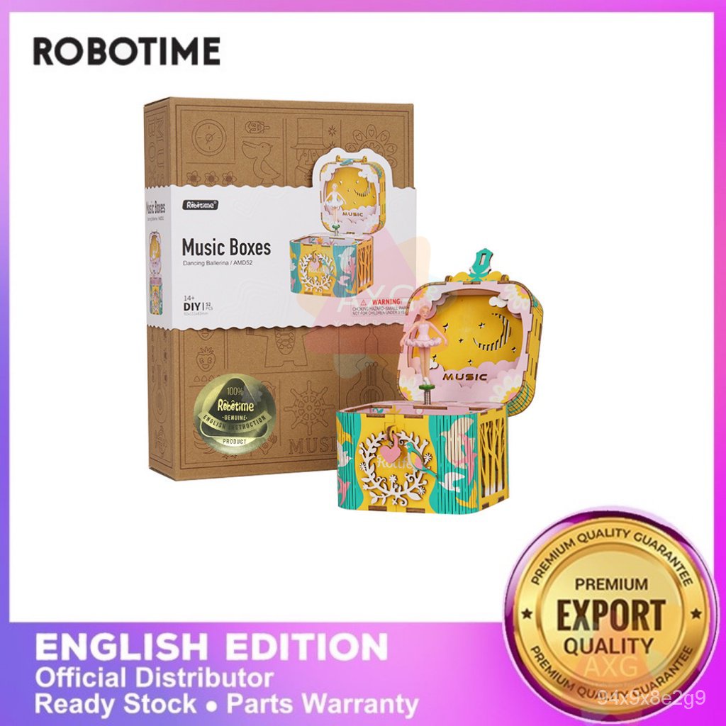 Robotime Rokr Rolife DIY Wooden Music Box Dancing Ballerina (AMD52) 3D