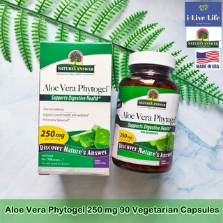 Natures Answer - Aloe Vera Phytogel 250 mg 90 Vegetarian Capsules อโลเวร่าแบบแคปซูล